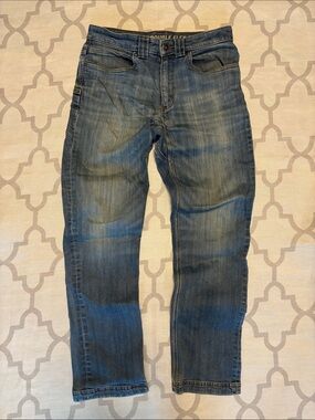 Duluth Trading Co Ballroom Double Flex Jeans in Blue Wash 30X30